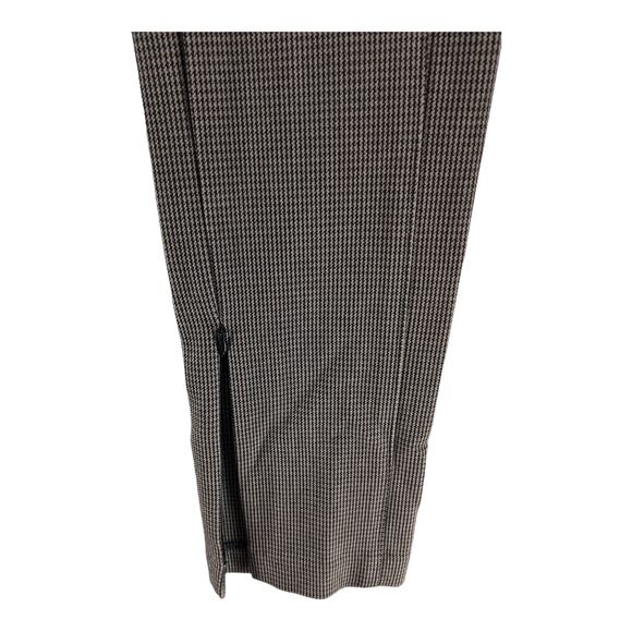 Ann Taylor Houndstooth Dress Pants 2 Black Brown Ankle Slit High Rise Trousers - Picture 2 of 11